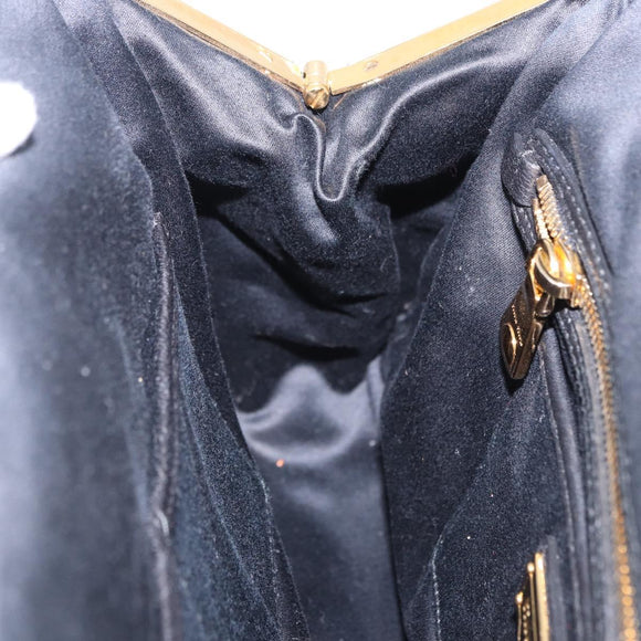 Miu Miu Matelasse Shoulder Bag Leather Black Gold Auth 196010M