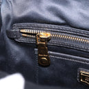 Miu Miu Matelasse Shoulder Bag Leather Black Gold Auth 196010M-25