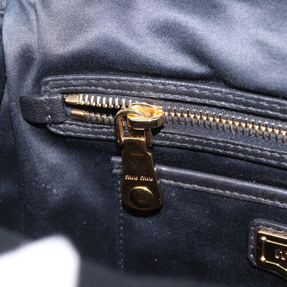 Miu Miu Matelasse Shoulder Bag Leather Black Gold Auth 196010M