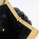 Miu Miu Matelasse Shoulder Bag Leather Black Gold Auth 196010M-9