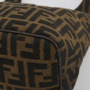 FENDI Zucca Canvas Mamma Baguette Shoulder Bag Brown Black Auth 196011V-8
