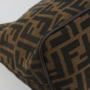 FENDI Zucca Canvas Mamma Baguette Shoulder Bag Brown Black Auth 196011V-17