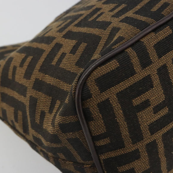 FENDI Zucca Canvas Mamma Baguette Shoulder Bag Brown Black Auth 196011V