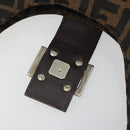 FENDI Zucca Canvas Mamma Baguette Shoulder Bag Brown Black Auth 196011V-9