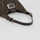 FENDI Zucca Canvas Mamma Baguette Shoulder Bag Brown Black Auth 196011V-7