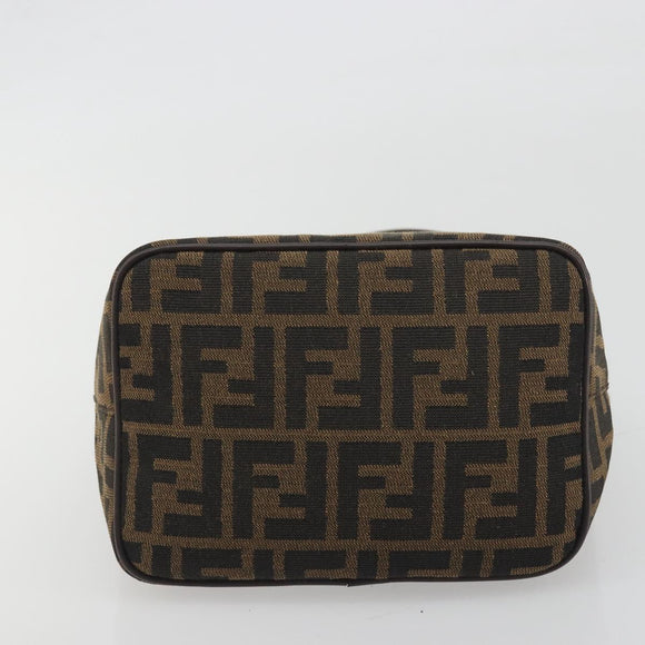 FENDI Zucca Canvas Mamma Baguette Shoulder Bag Brown Black Auth 196011V