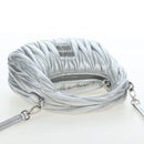 Miu Miu Matelasse Wonder Hand Bag Leather 2way Silver Auth 196012SAM-7