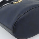 Christian Dior Trotter Canvas Shoulder Bag PVC Navy Gold Auth 196013A-14