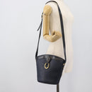 Christian Dior Trotter Canvas Shoulder Bag PVC Navy Gold Auth 196013A-21