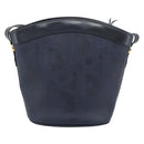 Christian Dior Trotter Canvas Shoulder Bag PVC Navy Gold Auth 196013A-2