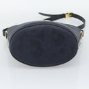 Christian Dior Trotter Canvas Shoulder Bag PVC Navy Gold Auth 196013A-5