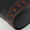 SAINT LAURENT Shoulder Bag Leather Black Gold Auth 196014A-11