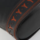 SAINT LAURENT Shoulder Bag Leather Black Gold Auth 196014A-13