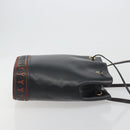 SAINT LAURENT Shoulder Bag Leather Black Gold Auth 196014A-4