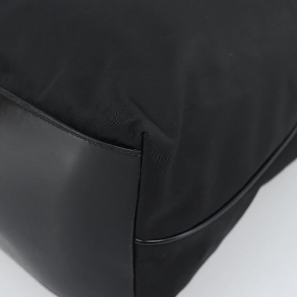 PRADA Shoulder Bag Nylon Black Silver Auth 196016A