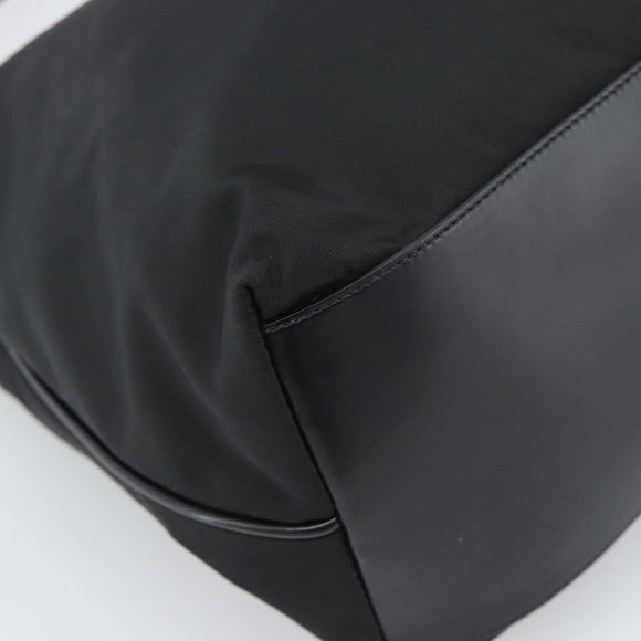 PRADA Shoulder Bag Nylon Black Silver Auth 196016A