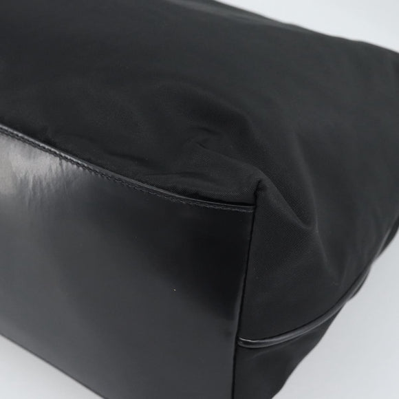 PRADA Shoulder Bag Nylon Black Silver Auth 196016A
