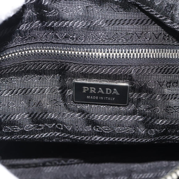 PRADA Shoulder Bag Nylon Black Silver Auth 196016A