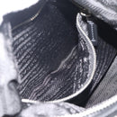 PRADA Shoulder Bag Nylon Black Silver Auth 196016A-22