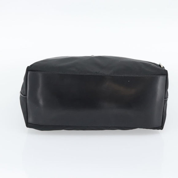 PRADA Shoulder Bag Nylon Black Silver Auth 196016A