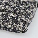 CHANEL Chain Camelia Shoulder Bag tweed Black Silver CC Auth 196017M-10