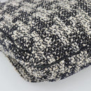 CHANEL Chain Camelia Shoulder Bag tweed Black Silver CC Auth 196017M-13