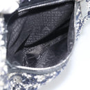 CHANEL Chain Camelia Shoulder Bag tweed Black Silver CC Auth 196017M-21