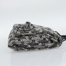 CHANEL Chain Camelia Shoulder Bag tweed Black Silver CC Auth 196017M-5