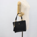 BALLY Hand Bag Leather Black Gold Auth 196018-24