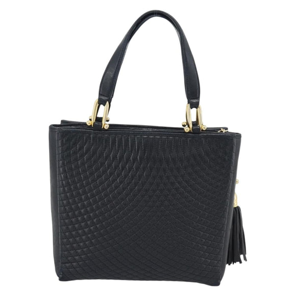BALLY Hand Bag Leather Black Gold Auth 196018