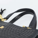 BALLY Hand Bag Leather Black Gold Auth 196018-8