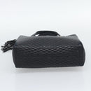 BALLY Hand Bag Leather Black Gold Auth 196018-9