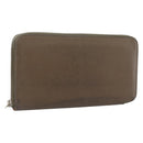HERMES Azap Long Wallet Leather Beige Silver Auth 196019-1