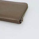 HERMES Azap Long Wallet Leather Beige Silver Auth 196019-15