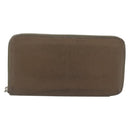 HERMES Azap Long Wallet Leather Beige Silver Auth 196019-13