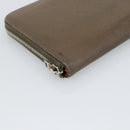 HERMES Azap Long Wallet Leather Beige Silver Auth 196019-14
