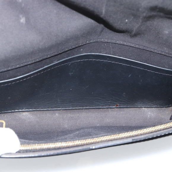 LOUIS VUITTON Pochette Louise EW Bag Patent leather Black M51634 LV Auth 196020