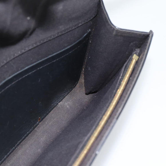 LOUIS VUITTON Pochette Louise EW Bag Patent leather Black M51634 LV Auth 196020