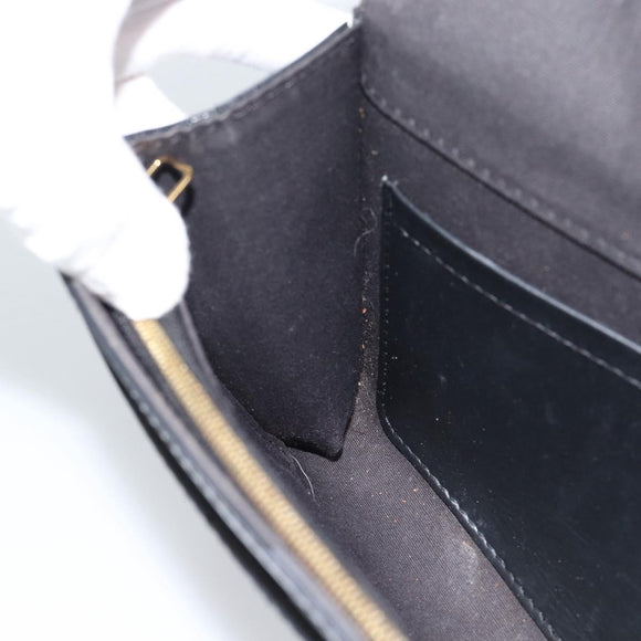 LOUIS VUITTON Pochette Louise EW Bag Patent leather Black M51634 LV Auth 196020