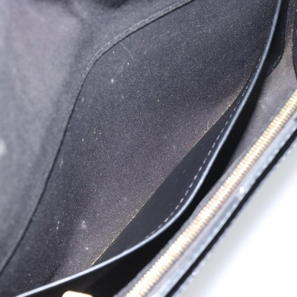LOUIS VUITTON Pochette Louise EW Bag Patent leather Black M51634 LV Auth 196020