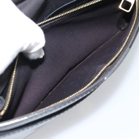 LOUIS VUITTON Pochette Louise EW Bag Patent leather Black M51634 LV Auth 196020