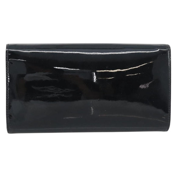 LOUIS VUITTON Pochette Louise EW Bag Patent leather Black M51634 LV Auth 196020