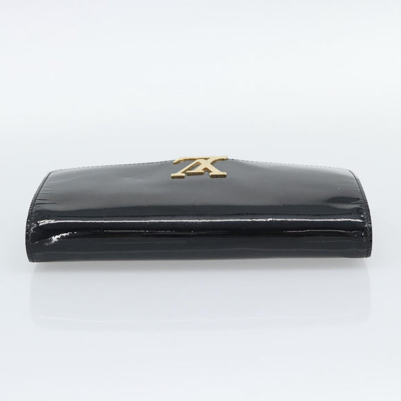 LOUIS VUITTON Pochette Louise EW Bag Patent leather Black M51634 LV Auth 196020