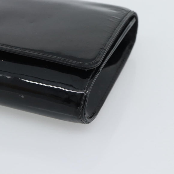 LOUIS VUITTON Pochette Louise EW Bag Patent leather Black M51634 LV Auth 196020