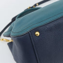 Miu Miu Hand Bag Leather 2way Green Gold Auth 196021A-15