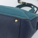 Miu Miu Hand Bag Leather 2way Green Gold Auth 196021A-16