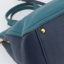 Miu Miu Hand Bag Leather 2way Green Gold Auth 196021A-17
