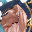 Miu Miu Hand Bag Leather 2way Green Gold Auth 196021A-20