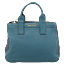 Miu Miu Hand Bag Leather 2way Green Gold Auth 196021A-13