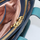 Miu Miu Hand Bag Leather 2way Green Gold Auth 196021A-25